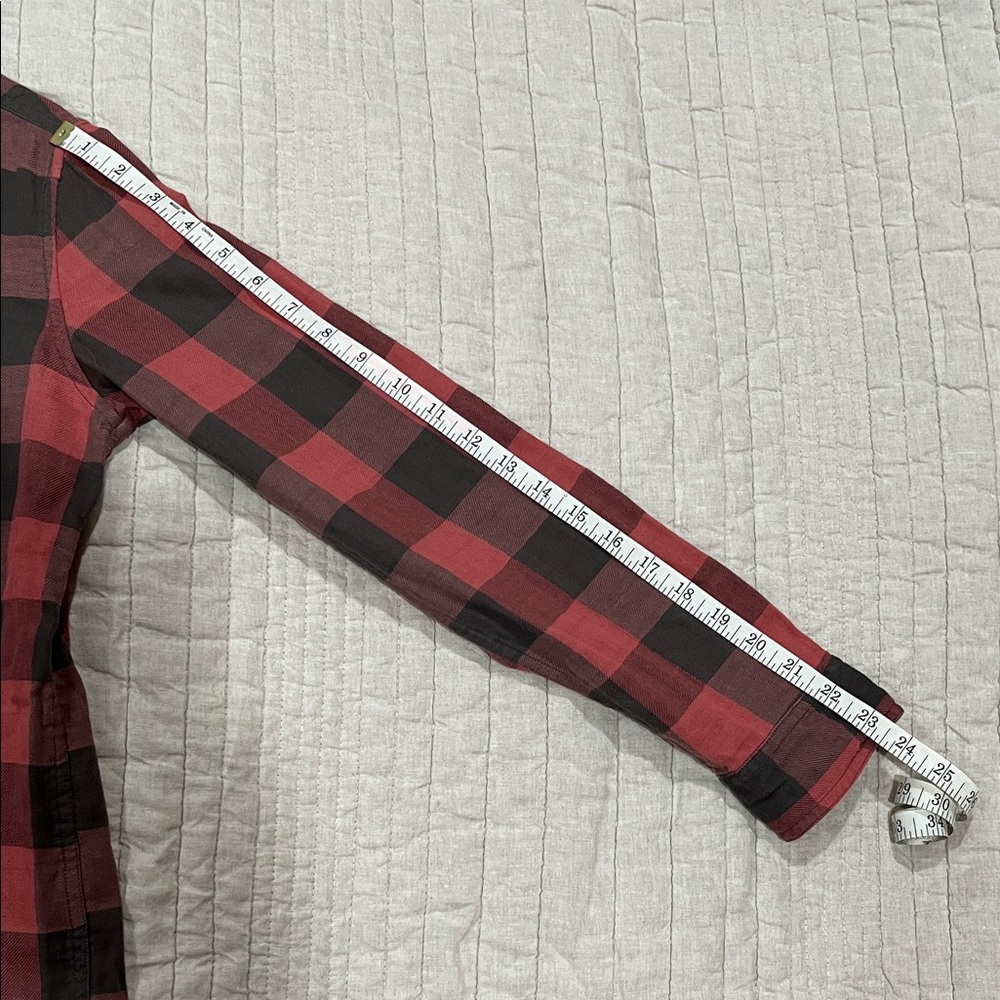 Faherty Red and Black Plaid Women's Button Down Shirt - Picture 5 of 8